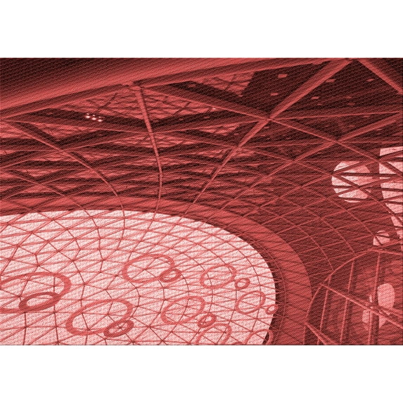 Ahgly Company Indoor Rectangle Patterned Bean Red Area Rugs, 6' x 9'