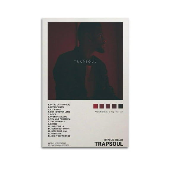 Bryson Poster Tiller Trapsoul Music Album Cover Canvas Poster Wall Art Decoration Print Picture Canvas Mural Suitable for Living Room Bedroom Decoration