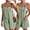 Light Green, variant on Womens Cotton Linen Bib Overall Shorts Casual Loose Fit Pocket Jumpsuit Romper Adjustable Shortalls Summer