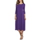 thumbnail image 2 of Qarigey Vestido de mujer Cuello Otoño Vestido de mujer Traje de cuello Media manga Vestido de columpio grande Vestidos Violeta METRO, 2 of 6