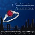 thumbnail image 2 of Gem Stone King 10K White Gold Ruby Red Mystic Topaz and Lab Grown Diamond 3-Stone Ring for Women | 1.52 Cttw | Oval 8X6MM | Gemstone November Birthstone | Size 8, 2 of 6