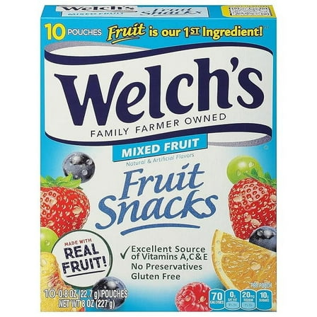 Welch's, Mixed Fruits Mixed Fruits Fruit Snacks Pouches, 8 Ounce( Pack of 2 )