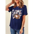 thumbnail image 5 of Women's Blue GAME DAY TOUCH DOWN Graphic T-Shirt - Casual Crew Neck Tee | [ZhiHiMeRi] | (US 20-22)2XL, 5 of 9