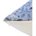 thumbnail image 3 of Fabdivine Off white Linen Hand Block Print Decorative Throw Pillow Cover , 14"X36", Blue, 3 of 5