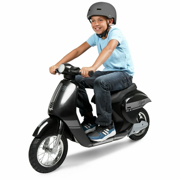 24 Volt Hyper Toys Retro Scooter, Black, Battery Powered Electric Scooter with Twist Throttle - Walmart.com