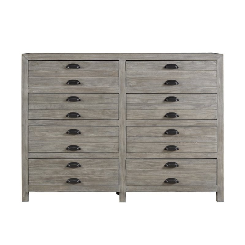 Natural Greige 8 Drawer Double Dresser in Graystone