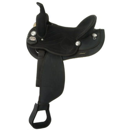 UPC: 0688499605809 | Tough 1 Western Saddle King Series Synthetic 14  Wide Black KS32W