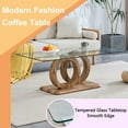 thumbnail image 4 of TesNus Modern Style Rectangle Glass Coffee Table for Living Room, Office,47.2" Stylish Center Table with MDF Base, Clear Tempered Glass (Natural), 4 of 8