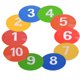 thumbnail image 2 of Juego de marcadores de piso numerados de 9 pulgadas, conos de disco planos de agilidad antideslizantes para fútbol, baloncesto, fútbol americano, béisbol, del 1 al 10, 2 of 5