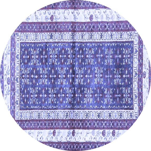 Ahgly Company Indoor Round Persian Blue Traditional Area Rugs, 3' Round
