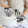 thumbnail image 6 of Disketp Monochrome Botanical Illustration Non-Slip Mini Oven Mitt Set, Short Oven Mitts for Baking Grilling Barbecue Microwave, 5.9"x5.9"in, 6 of 7