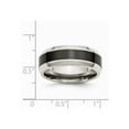 thumbnail image 6 of White Stainless Steel Ring Band Wedding Black Base with Polished Ceramic center Beveled, 6 of 6