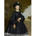 thumbnail image 2 of Manet, Edouard 19x24 Black Ornate Wood Framed with Double Matting Museum Art Print Titled - Portrait of Madame Brunet, 2 of 4