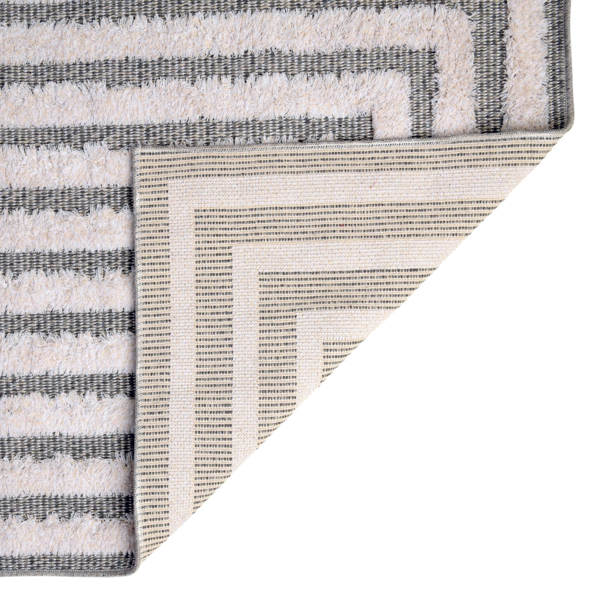 Sabrina Soto Casa Collection Area Rug - Toluca (2' 3" x 8' Runner Anthracite Gray/Ivory)