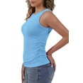 thumbnail image 3 of WUJINXIA Women's Summer High Neck Sleeveless Ribbed Knit Slim Top Tank Top, 3 of 5
