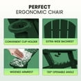 thumbnail image 3 of Greforg Folding Adirondack Chairs, Fire Pit Chairs,HDPE Lawn Chairs Weather Resistant with Cup Holder for Deck,Outdoor Garden Chair Dark Green, 3 of 6