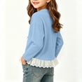 thumbnail image 4 of fatyb Girls Long Sleeve Tops Ruffle Hem T Shirts with Bow Kids Crew Neck Cute Blouses for 0-12 Years, 4 of 7