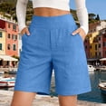 thumbnail image 6 of Weikingp Womens Bermuda Shorts，Womens Athletic Shorts Beach Short Pants Plus Size Shorts Walking Athletic Shorts Womens Casual Shorts Womens Shorts Ladies Shorts Blue XL, 6 of 7