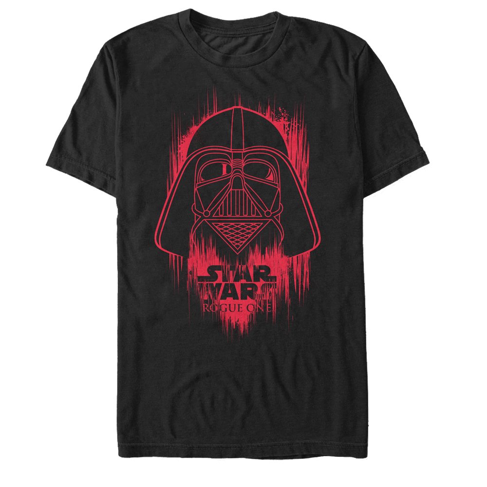 Men s Star Wars Rogue One Darth Vader Helmet Spray Paint Graphic Tee Black X Large
