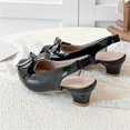 thumbnail image 5 of Viluyesy Girls Rhinestone Bow Sandals Kids Pointed Toe Low Heel Dress Shoes Summer Wedding Party Performance Princess Footwear Black Size 13 M, 5 of 7