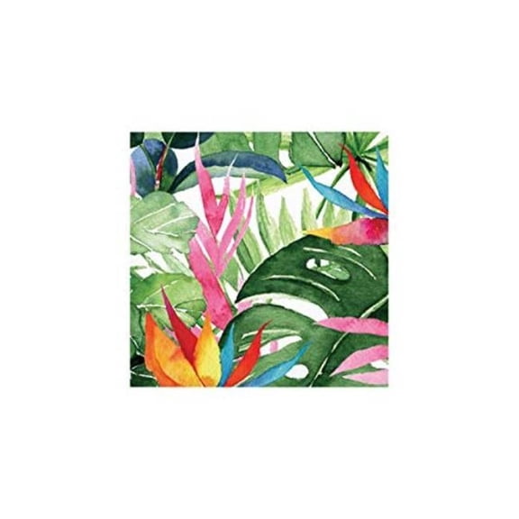 Floral Paradise Tropical Beach Summer Luau Party Paper Beverage Napkins