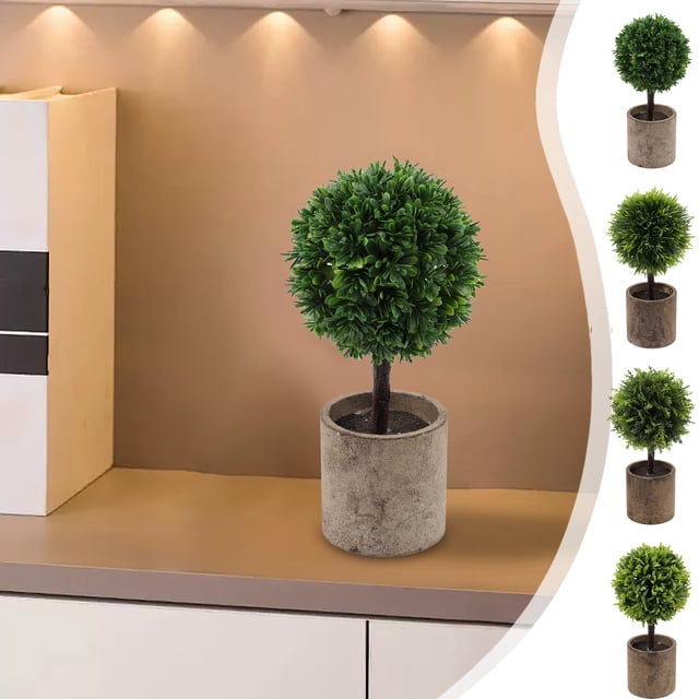 Planta verde artificial en maceta - Planta plástica en maceta de 9,45 pulgadas para decoración de oficinas en casa, vegetación falsa multicolor, sin mantenimiento