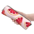 thumbnail image 4 of XMXT Leather Pencil Case, Pink Grapefruits Illustration Large Capacity Pencil Pouch for Student Teens Women, 4 of 9