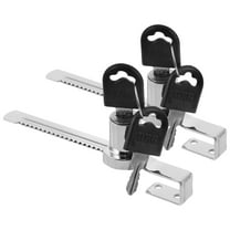 SOPOTUTU 2 Sets Sliding Cabinet Door Locks Silver Iron for Home Security and Commercial Use