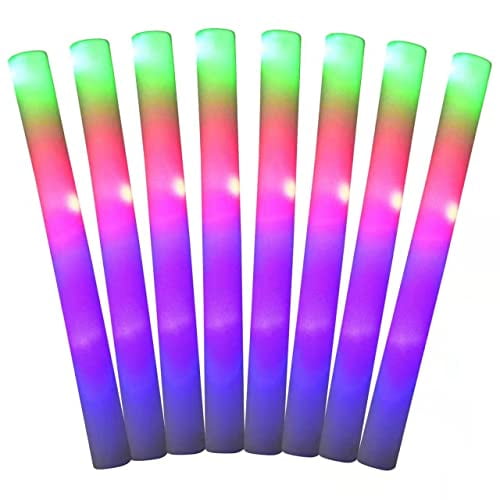 KYCHAIMUS Glow Sticks Bulk 20pcs LED Light Up Foam Glow Sticks with 3