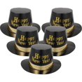 thumbnail image 2 of 5pcs Party Tophat Paper Hats Creative Headdress Decorations Yellow Letter Printing Party Favors Props for New Year Cosplay Party, 2 of 4