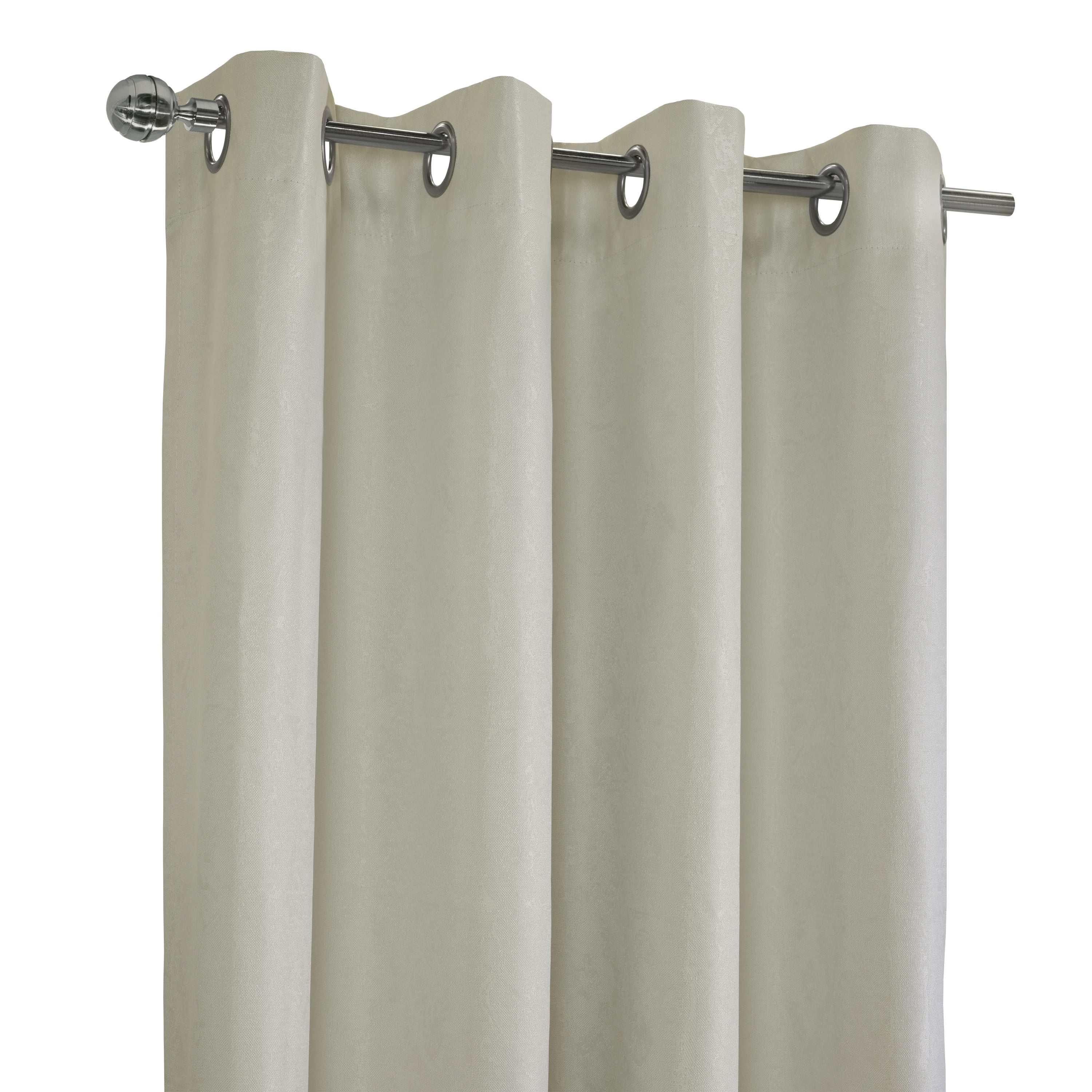 Varsha Textured Total Blackout Grommet Curtain Panel Blackout 52" x 84" in Off-white