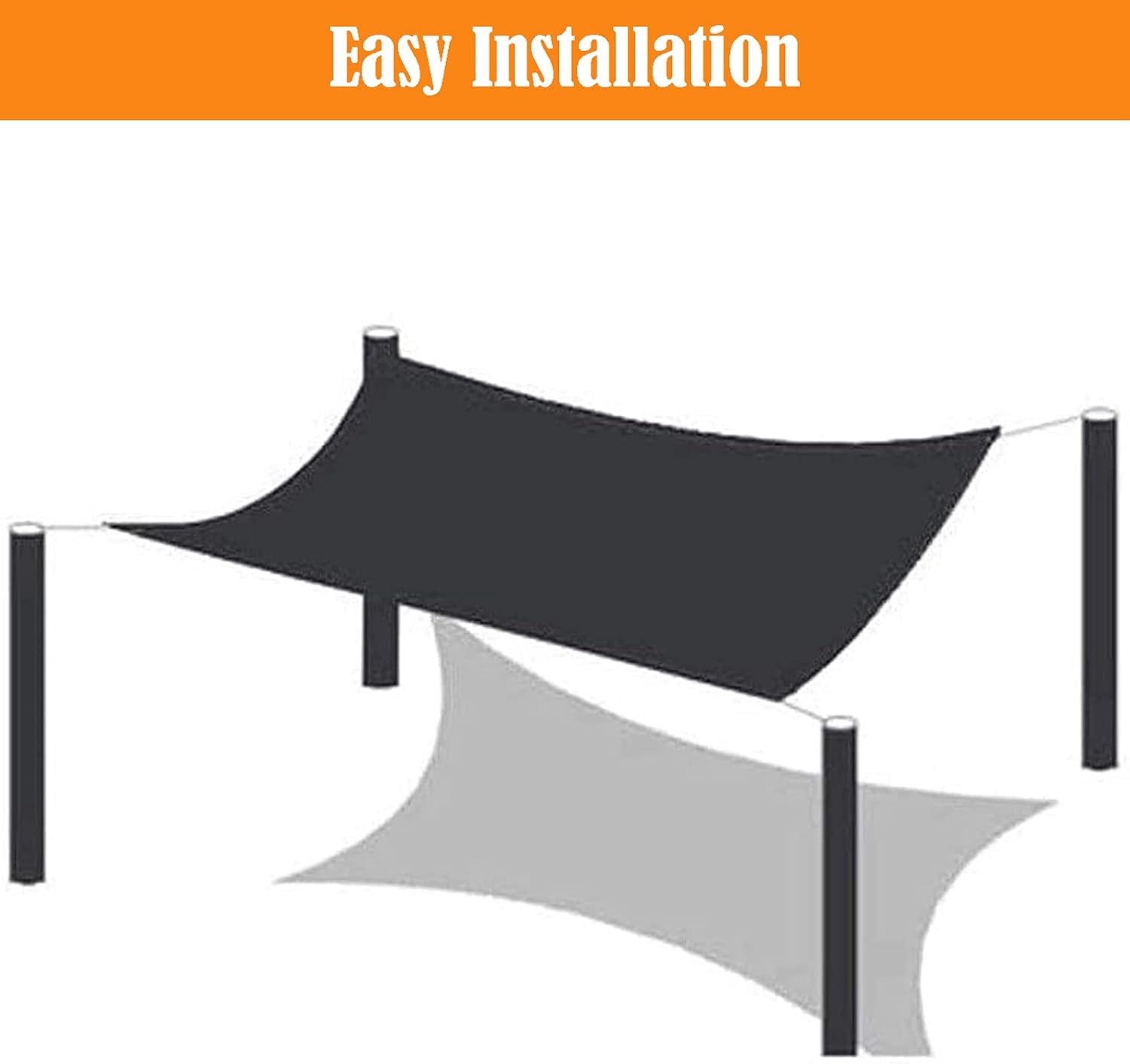 Sunblock Shade Cloth 20x20ft, Sun Mesh Shade for Plants, Greenhouse - with Grommets, Sun Protection - for Garden, Patio, Barn or Kennel