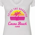 thumbnail image 4 of Inktastic Summer Enjoy the Sunshine Cocoa Beach Florida in Pink Women's V-Neck T-Shirt, 4 of 5