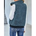 thumbnail image 3 of CoCopeaunts Women\‘s Casual Lightweight Fleece Vest Outwear Stand Collar Warm Fuzzy Zipper Vest with Pocket, 3 of 3
