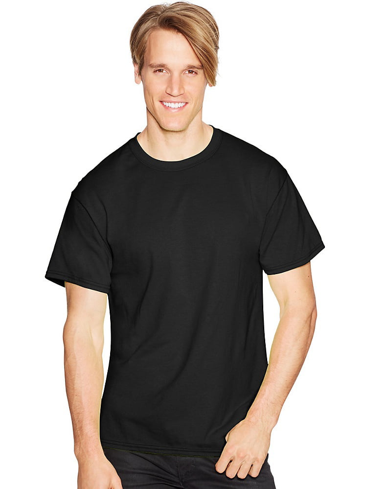 Hanes ComfortBlend; Eco Smart; Crewneck Men's T-Shirt, Color: Black ...