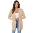 thumbnail image 5 of Anygrew Womens Cardigan Long Sleeve Light Khaki Cardigan For Women Sweater With Pocket,Size XL, 5 of 7