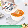 thumbnail image 3 of Yayeee Pot Holders Kitchen Heat Resistant with Pocket 7"x9.8" Cotton Oven Cooking Hot Pads, Blue Snow Houses, 3 of 7