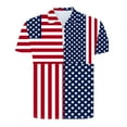 thumbnail image 5 of ALLLIST Blue Summer Tops Short Sleeve Collared Independence Day Quarter Zip Casual Printed T-Shirts Mans Tees, 5 of 5