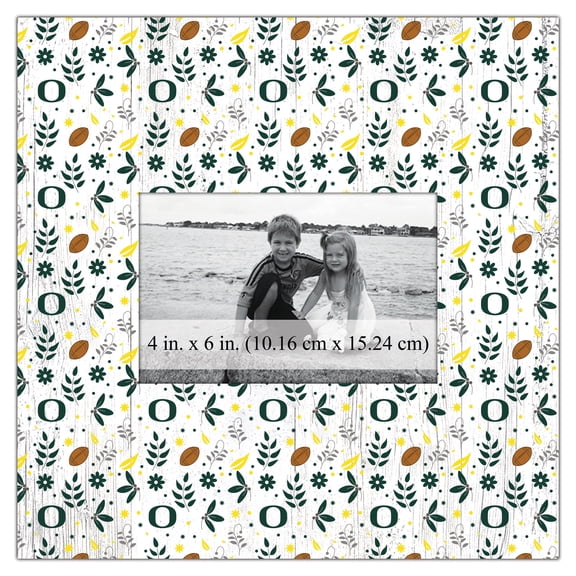 Oregon Ducks 10'' x 10'' Floral Pattern Frame