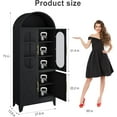 thumbnail image 2 of 73" Tall Metal Arched Kitchen Pantry Cabinet, Modern Farmhouse Storage Cabinets with Doors&Adjustable Shelves, Versatile Bookcase/Display/Cupboard with Open Storage Area for Office-Black, 2 of 14