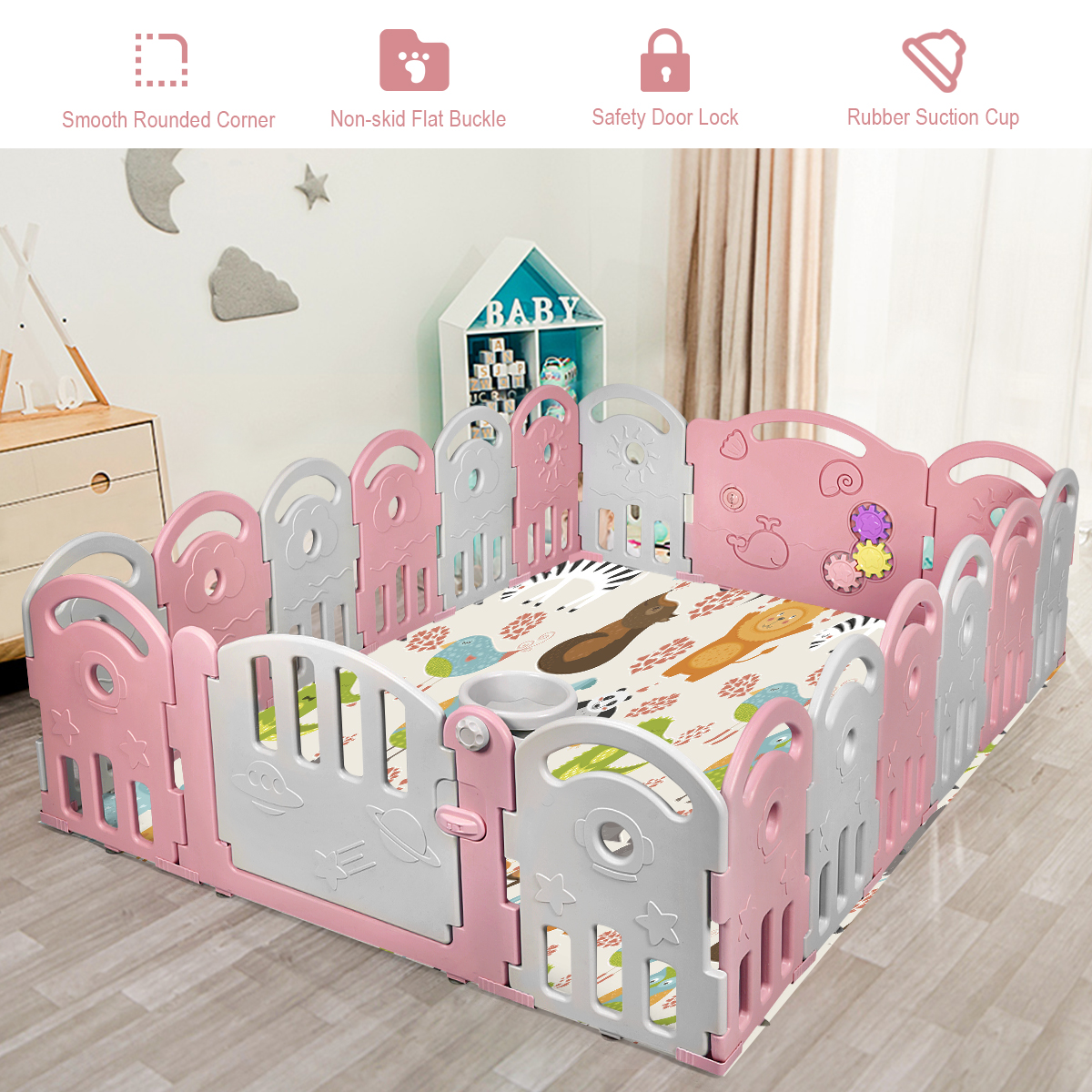 costway 18 panel baby playpen