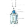 thumbnail image 6 of Gem Stone King Solid 10K White Gold Sky Blue Simulated Aquamarine and Swiss Blue Topaz Pendant Necklace For Women (6.92 Cttw with 18 inch Chain), 6 of 8
