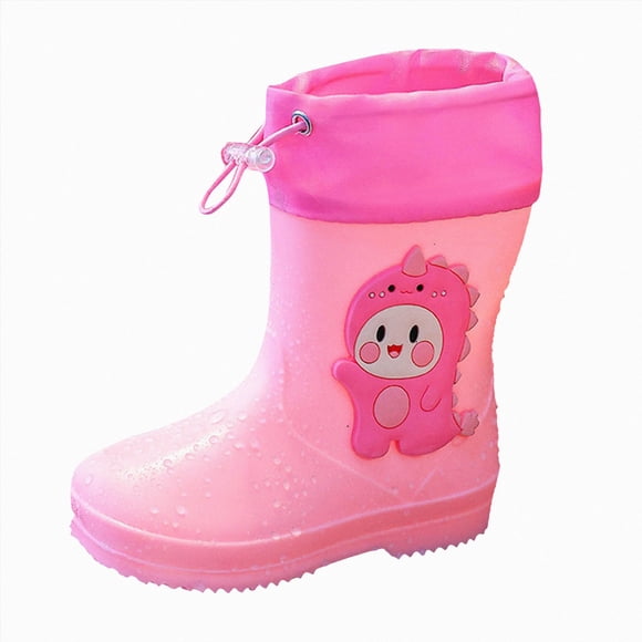 Ymyiu Toddler Kids Rain Boots Kids Rain Boots Girls Boots Waterproof Boys Rain Boot Non Slip Rubber Boot Ankle Booties Size 10(Pink, Little Kids 10)