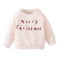 thumbnail image 2 of AUDeals Toddler Kids Christmas Sweatshirt - Letter Print Crew Neck Long Sleeve Pullover for Boys and Girls Holiday Outfit Wear, 2 of 8