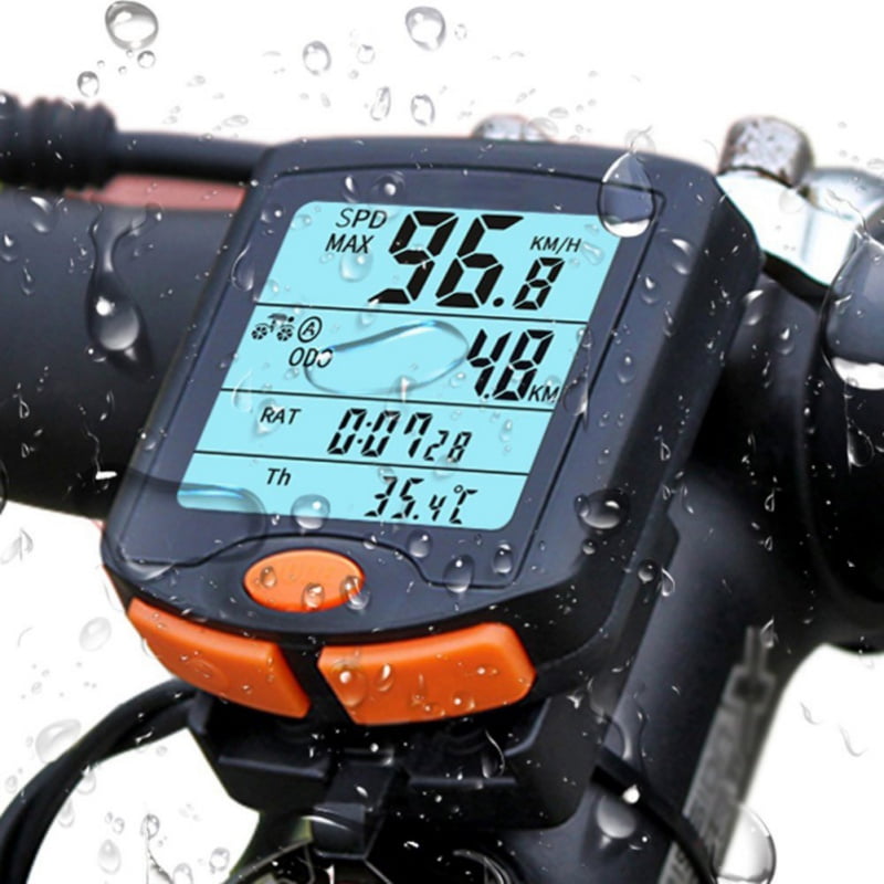 Bicycle Speedometer Odometer Waterproof Wired Cycle Bike Computer LCD Display 