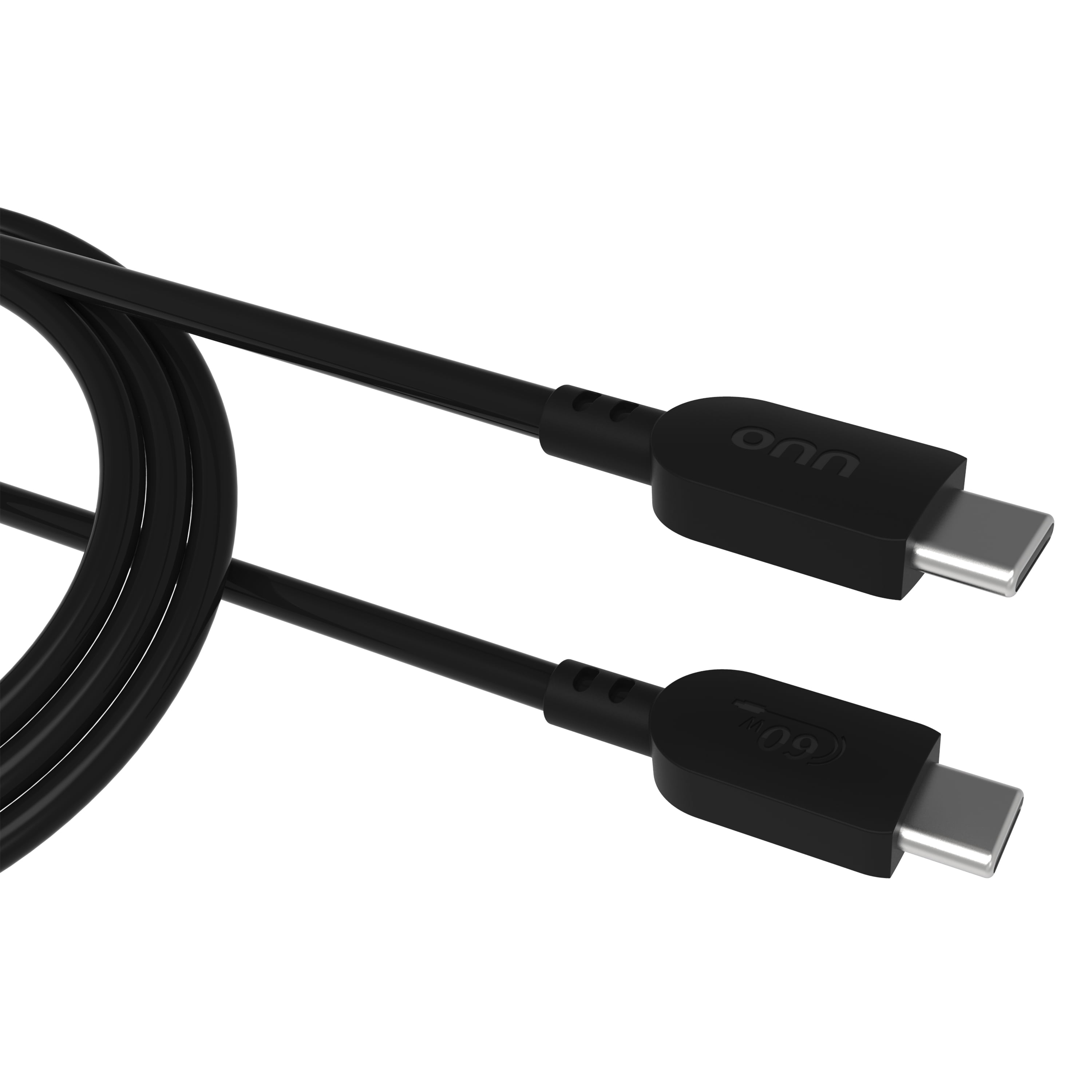 onn 3ft USB-C to USB-C Cable USB-IF Certified Fast Charging Black