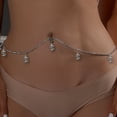 thumbnail image 3 of Neinkie Women Sexy Rhinestone Dangle Belly Button Ring with Waist Chain Crystal Drop Pendant Navel Piercing Body Jewelry, 3 of 7