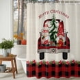 thumbnail image 3 of Merry Christmas Shower Curtains for Bathroom, Red Xmas Trucks Gnome Pine Tree Plaid Linen Waterproof Fabric Shower Curtain for Bathroom Bathtub Decoration, Machine Washable, 36"x72", 3 of 9