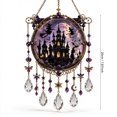 thumbnail image 3 of Halloween Crystal Wind Chime, Lightweight Acrylic Build, Silent Swaying Beads, Spooky Motif, Easy Window Wall Hanging (Castle), 3 of 7