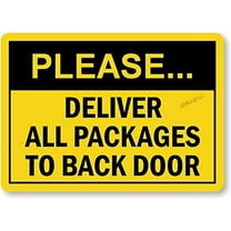 Please Deliver All Pakages to Back Door Metal Sign Wall Decor 12"x8